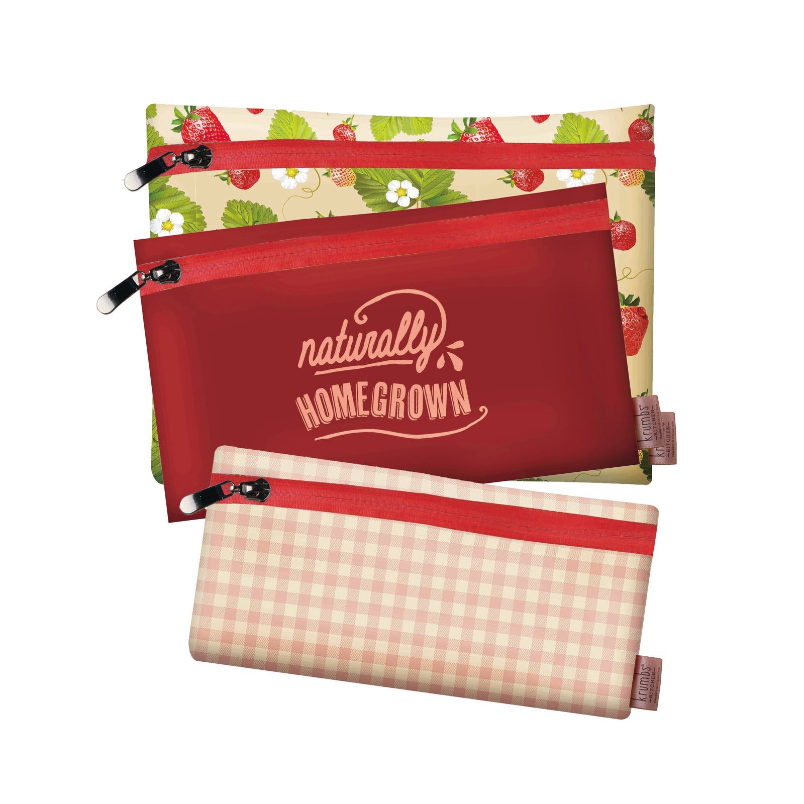 Krumbs Kitchen® Farmhouse Fresh Zips Reusable Storage Bags (3-Pack)