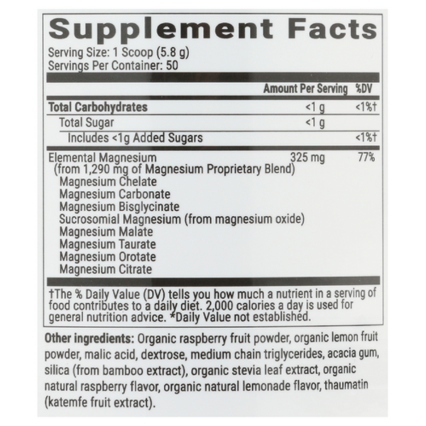 Bioptimizers Magnesium Breakthrough Powder Rasberry Lemonade Double Pack (2 x 10.15 oz) - 7 Forms