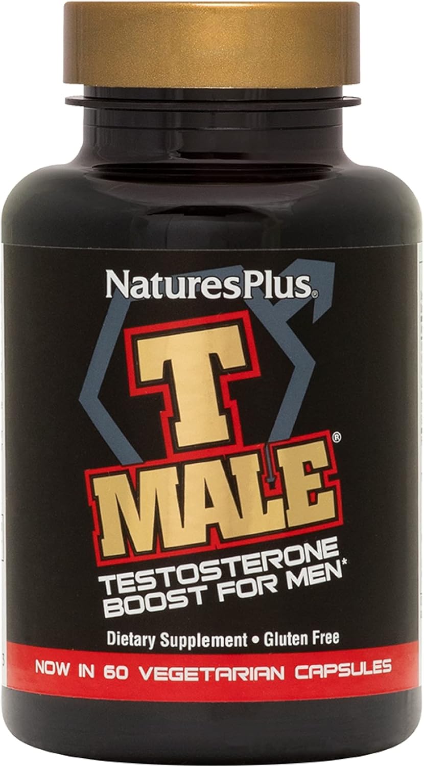 NaturesPlus T Male Testosterone Boost Unflavored 60 Vegetarian Capsules