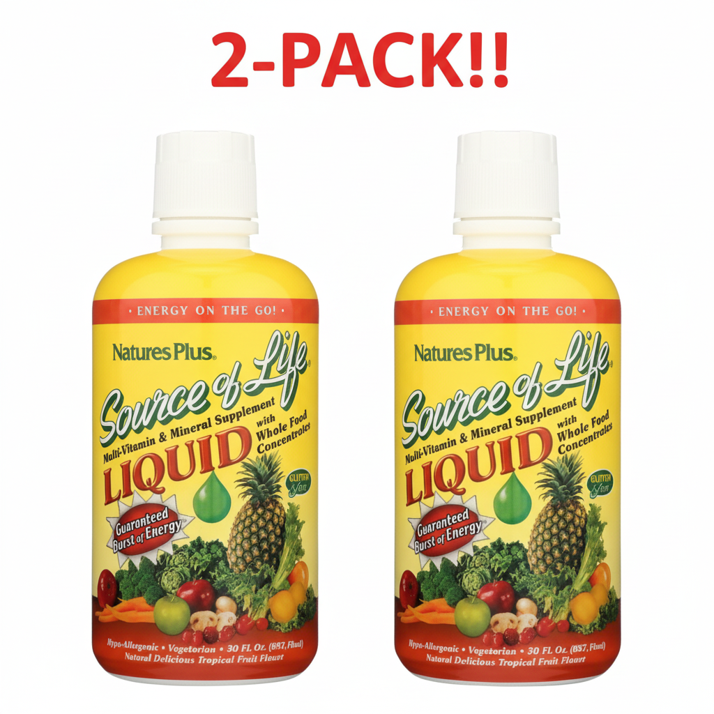 Nature's Plus Source of Life Liquid Tropical Fruit 30 oz 2Pack! 60 oz Total
