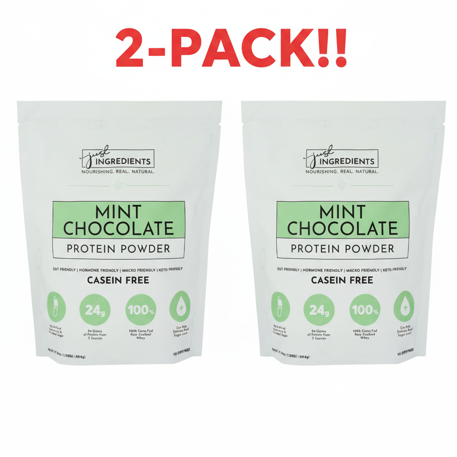 ust Ingredients Mint Chocolate Whey Protein Double Pack (2 x 17.42 oz) - Grass-Fed Isolate