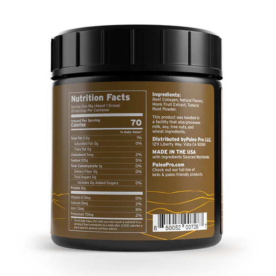 Paleo Pro Aztec Vanilla Bone Broth Collagen Protein Powder (12.6 oz) - Paleo & Keto Friendly