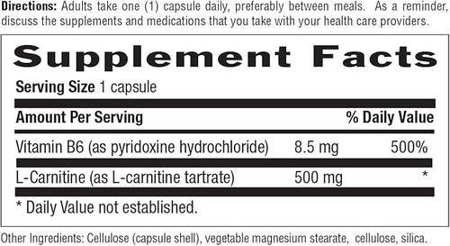 Country Life L-Carnitine 500 mg  60 Vegan Capsules 2Pack! 120 Capsules Total