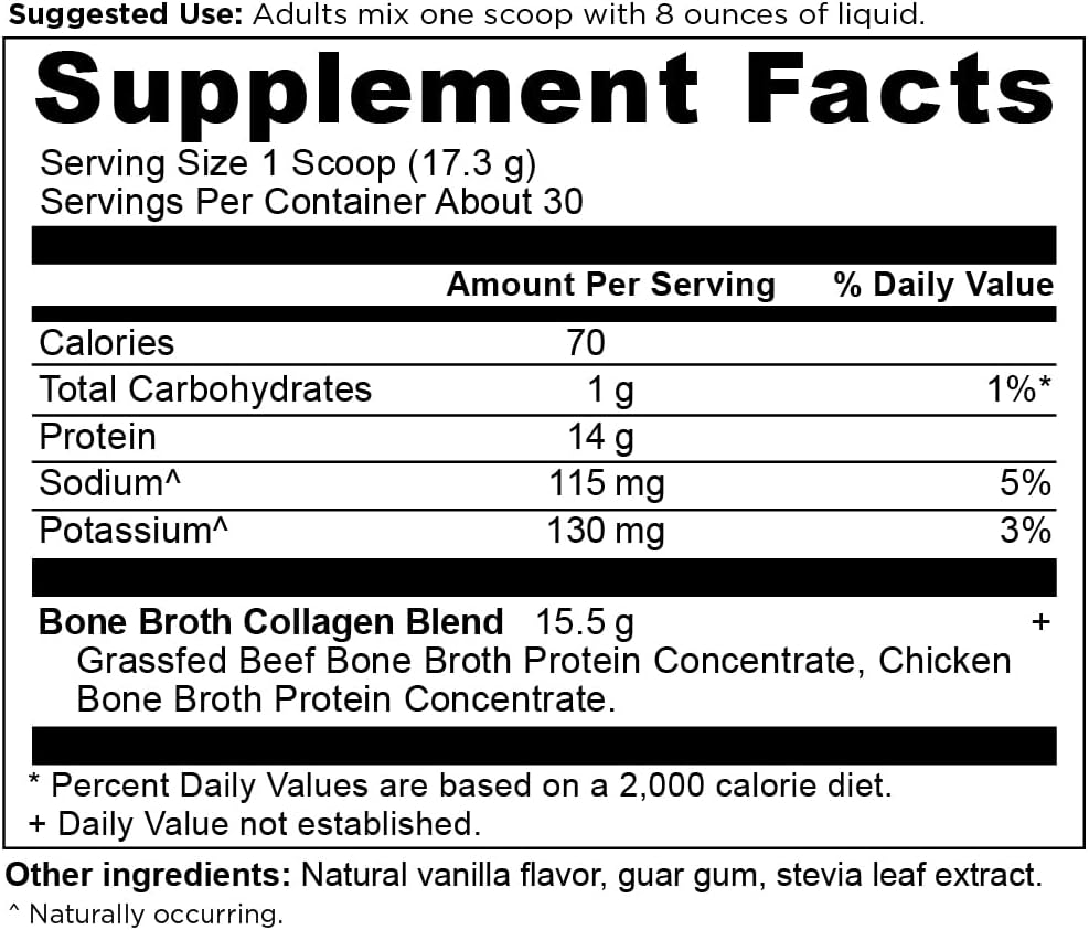 Ancient Nutrition Bone Broth Collagen Powder Vanilla 18.3oz– Hydrolyzed Multi Collagen Peptides for Skin, Nails & Joints (18.3 oz, 30 Servings, Vanilla)
