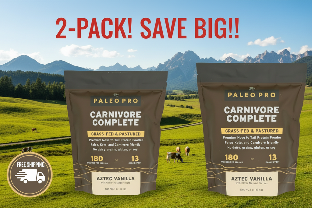 Paleo Pro Carnivore Complete Protein Powder 2-Pack - (2lb Total) Aztec Vanilla Grass-Fed Beef & Egg Isolate