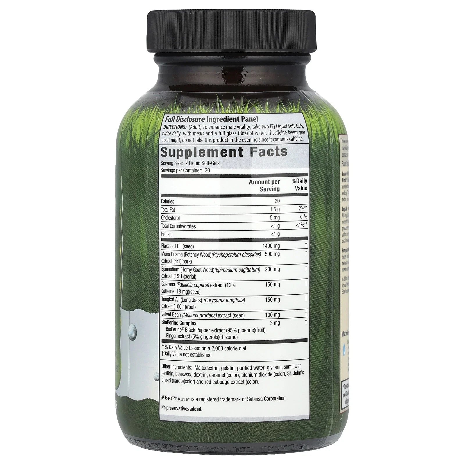 Irwin Naturals Potency Wood Primal-Male 60  Liquid Soft-gels 2Pack! 120 Soft-gels Total