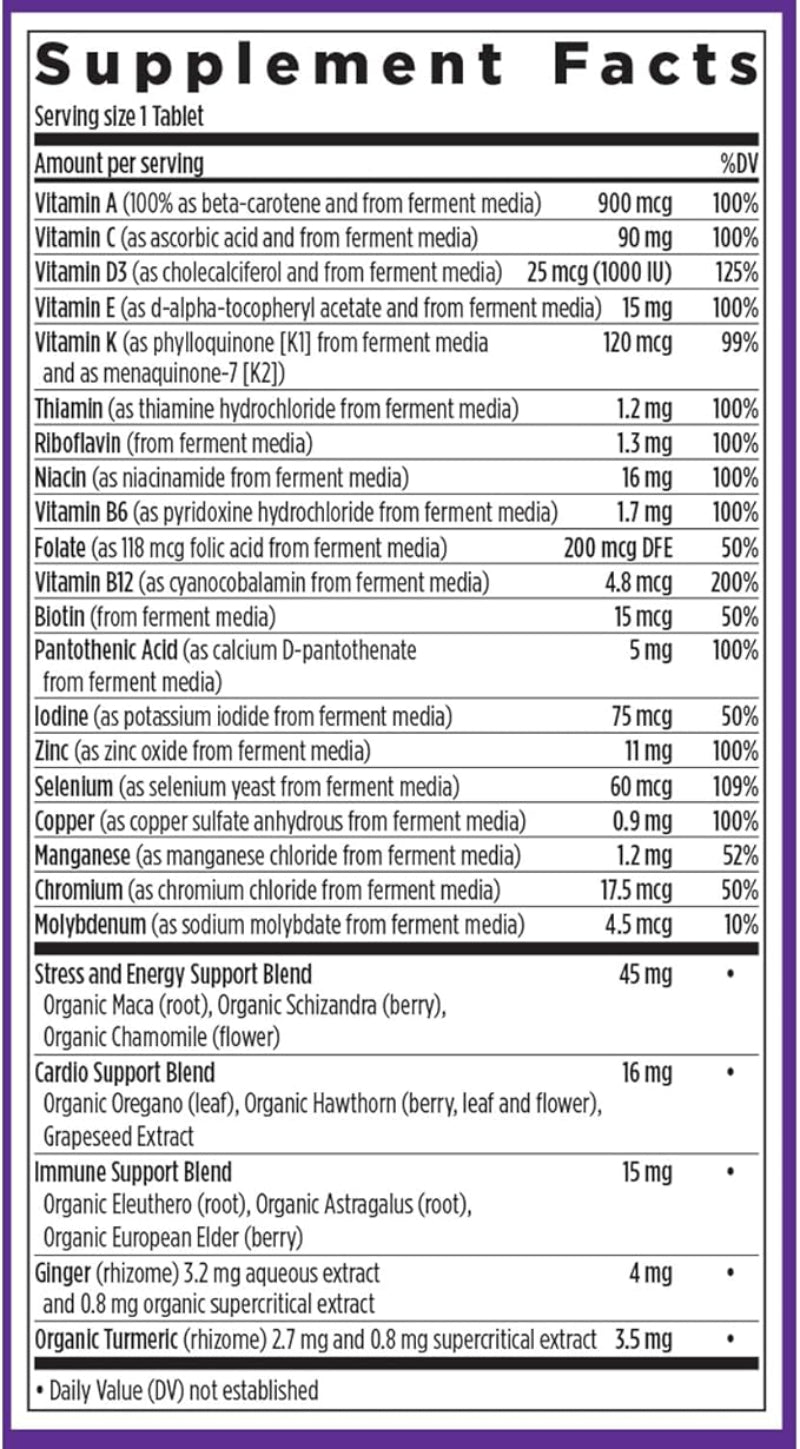 New Chapter Men’s Multivitamin Advanced Formula - 72 ct - Whole-Food Fermented Nutrients for Stress, Brain, Immune, Heart & Energy Support - Vegetarian Tablets