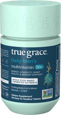True Grace Daily Men’s Multivitamin 50+ - 60 Easy-to-Swallow Tablets (30 Servings) - Whole Food Nutrients for Immune, Energy, Longevity & Memory Support