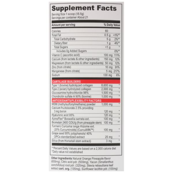 Vibrant Health Joint Vibrance Powder (2-Pack) | Ultimate Cartilage & Joint Support | 777g Total (60 Servings) Value Bundle