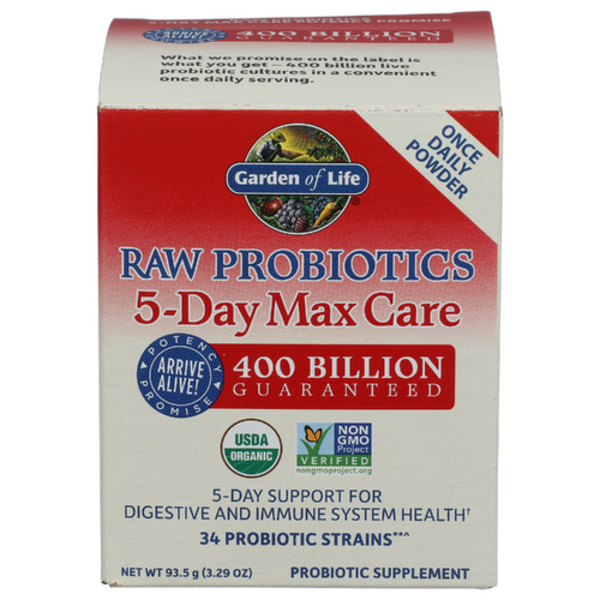 Garden of Life Raw Probiotics 5-Day Max Care 3.29 oz