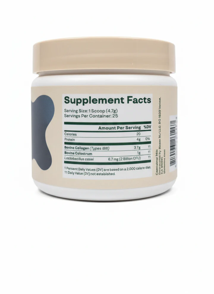 Bloom Colostrum & Collagen Peptides Powder Unflavored 4.16oz Each (2-Pack) 50 Total Servings