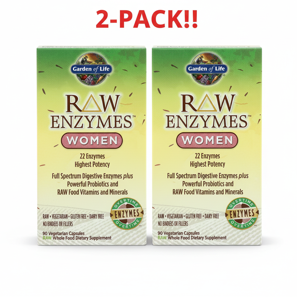 Garden Of Life RAW Enzymes Women Vegan 90 Capsules 2Pack! 180 Capsules Total