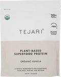 Tejari Organic Vanilla Plant Protein Powder - 16 oz (1 lb / 454g) - Clean Label, Vegan Protein with Organic Pumpkin Seed and Pea Protein