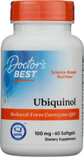 Doctor's Best Ubiquinol with Kaneka QH - 100mg, 60 Softgels - Reduced-Form Coenzyme Q10 for Heart Health and Cellular Energy - Non-GMO, Gluten-Free, Soy-Free