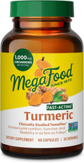 MegaFood Fast-Acting Turmeric Unflavored 60 Capsules