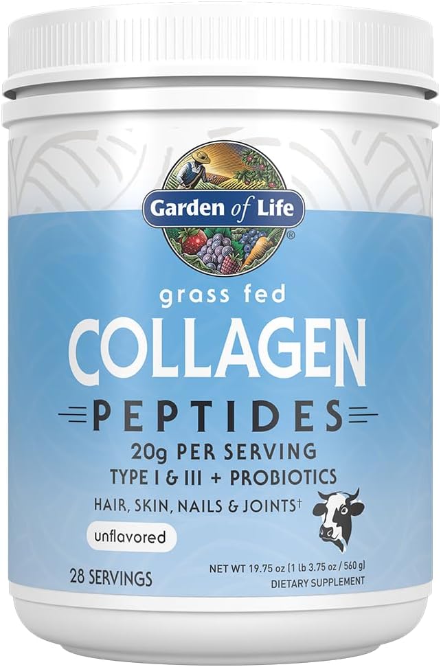 Garden of Life Grass Fed Collagen Peptides Unflavored Powder 19.75 oz 560g