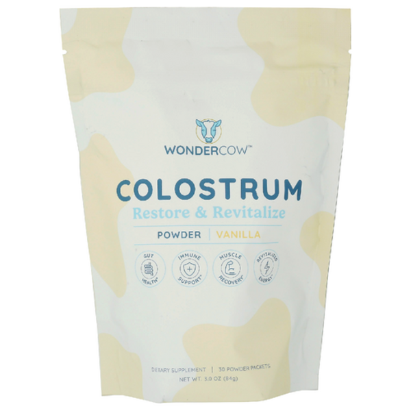 Wondercow Vanilla Colostrum Powder Packets (30 Pack) - Immune & Gut Health