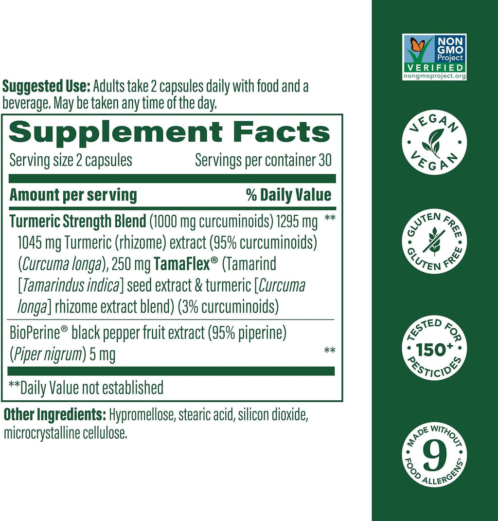 MegaFood Fast-Acting Turmeric Unflavored 60 Capsules