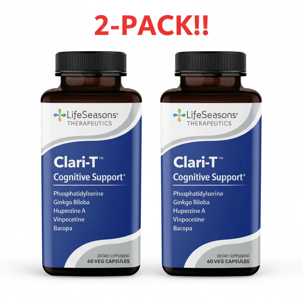 LifeSeasons Clari-T Cognitive Support 60 Vegetarian Capsules 2Pack! 120 Capsules Total