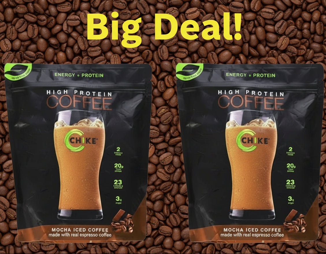 Chike Nutrition High Protein Iced Coffee, Mocha Espresso, Whey Energy Blend, Gluten-Free (2-Pack)