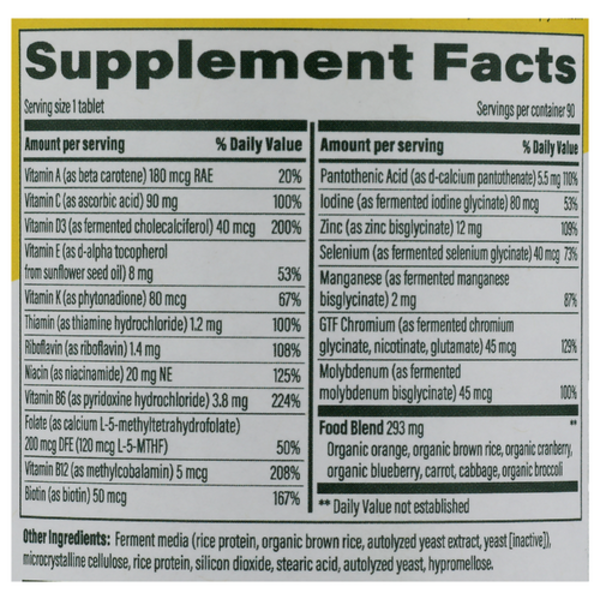 MegaFood Men's 55+ One Daily 90 Tablets 2Pack! 180 Tablets total