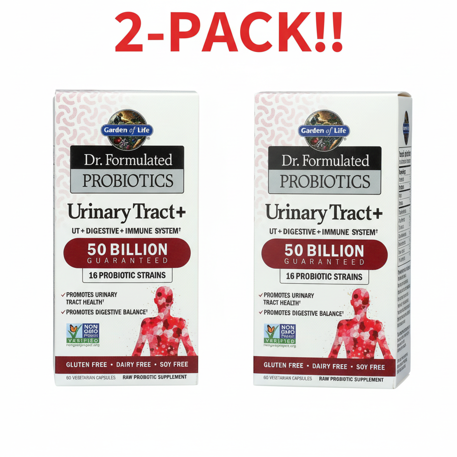 Garden of Life RAW Probiotics Urinary Tract+ 60 Vegetarian Capsules 2Pack! 120 Capsules Total