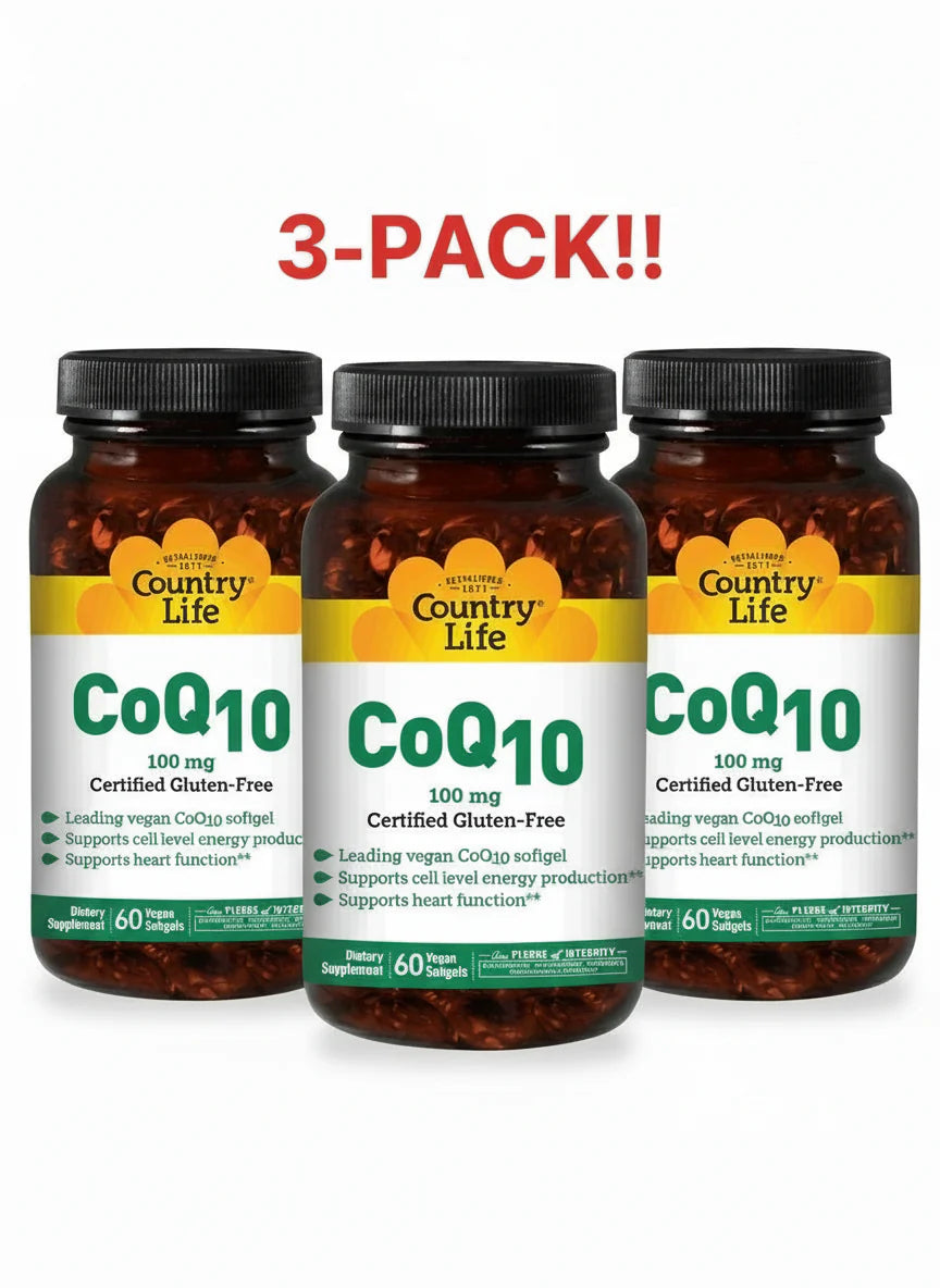 Country Life CoQ-10  100 mg  60 Capsules  3Pack!  180 Capsules Total