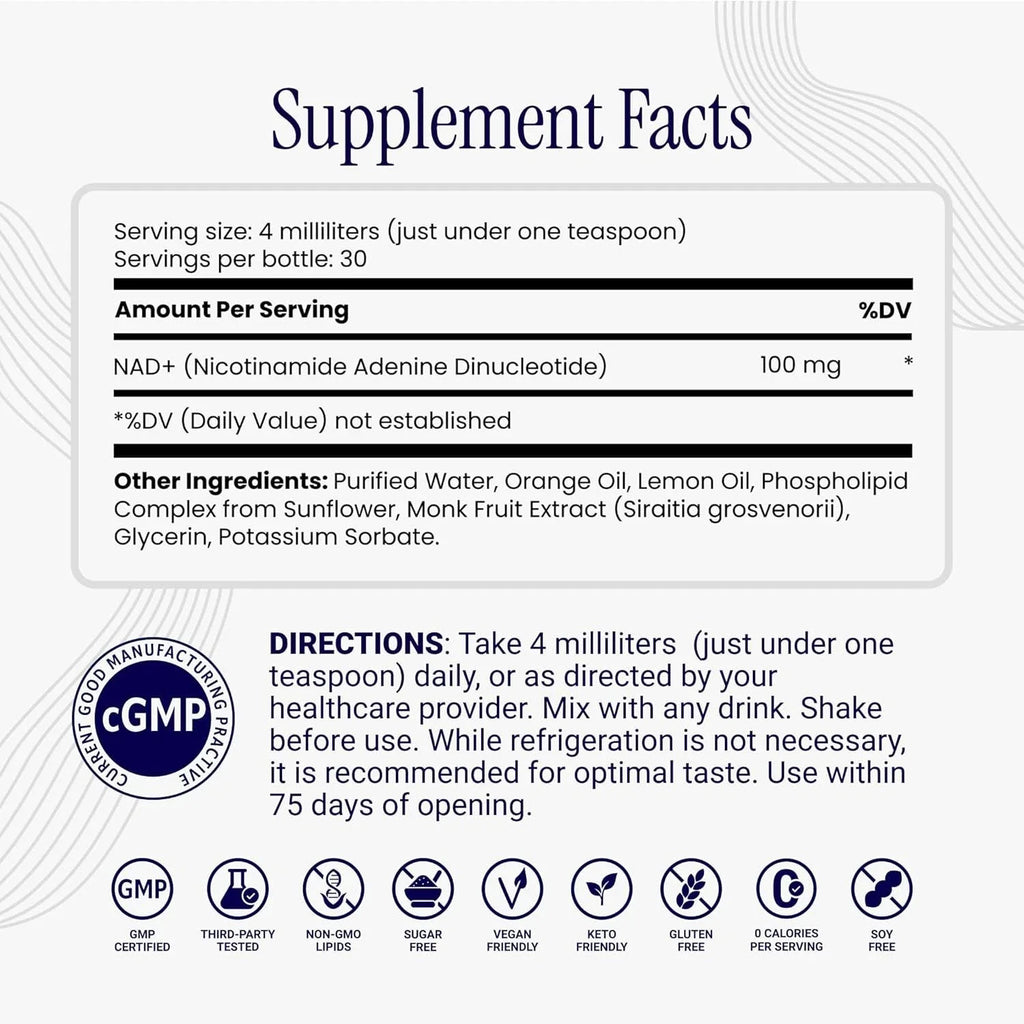 Rho Nutrition Liposomal NAD+ Liquid | Cellular Energy & Anti-Aging Support | High-Absorption NMN & TMG | 4 fl oz