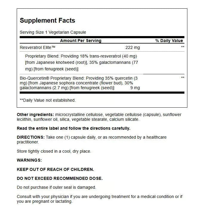 Life Extension NAD+ Resveratrol 30 Vegetarian Capsules