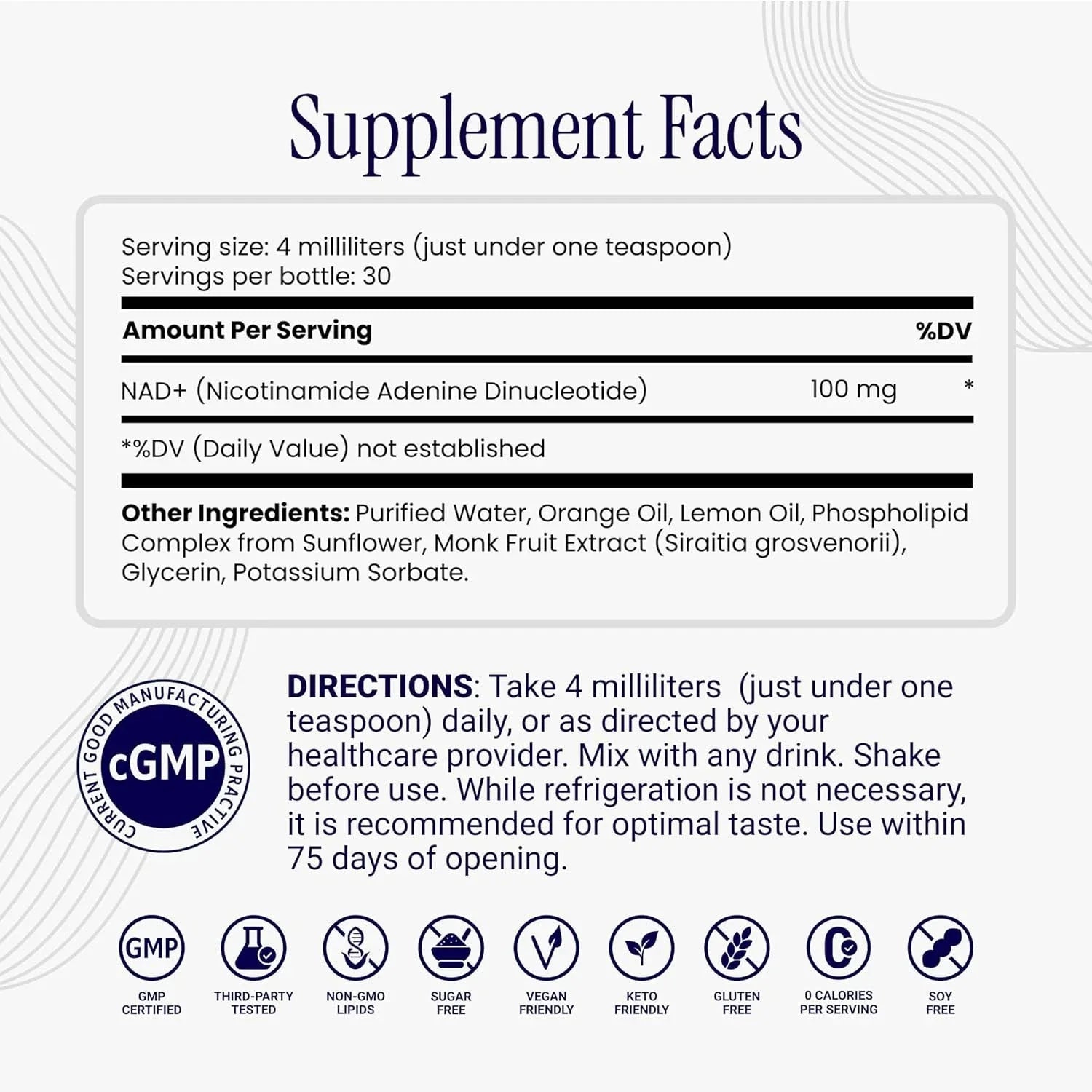 Rho Nutrition Liposomal NAD+ Liquid (2-Pack) | Double Supply | NMN, TMG & Cellular Longevity | 8 Total fl oz