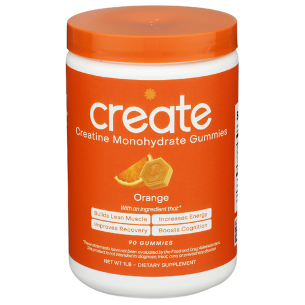 Create Wellness Creatine Monohydrate Gummies Orange 90 Count